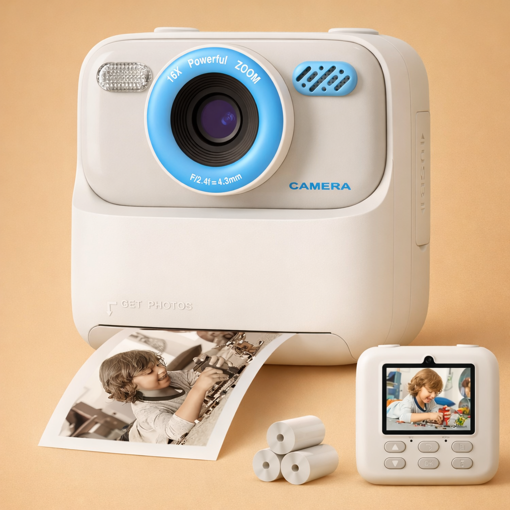 SnapJoy | Bunte Sofortbildkamera für Kinder mit HD-Selfie-Funktion