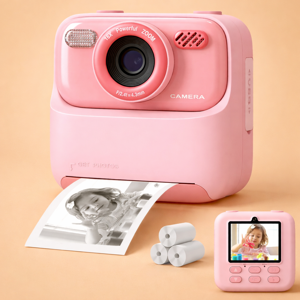 SnapJoy | Bunte Sofortbildkamera für Kinder mit HD-Selfie-Funktion