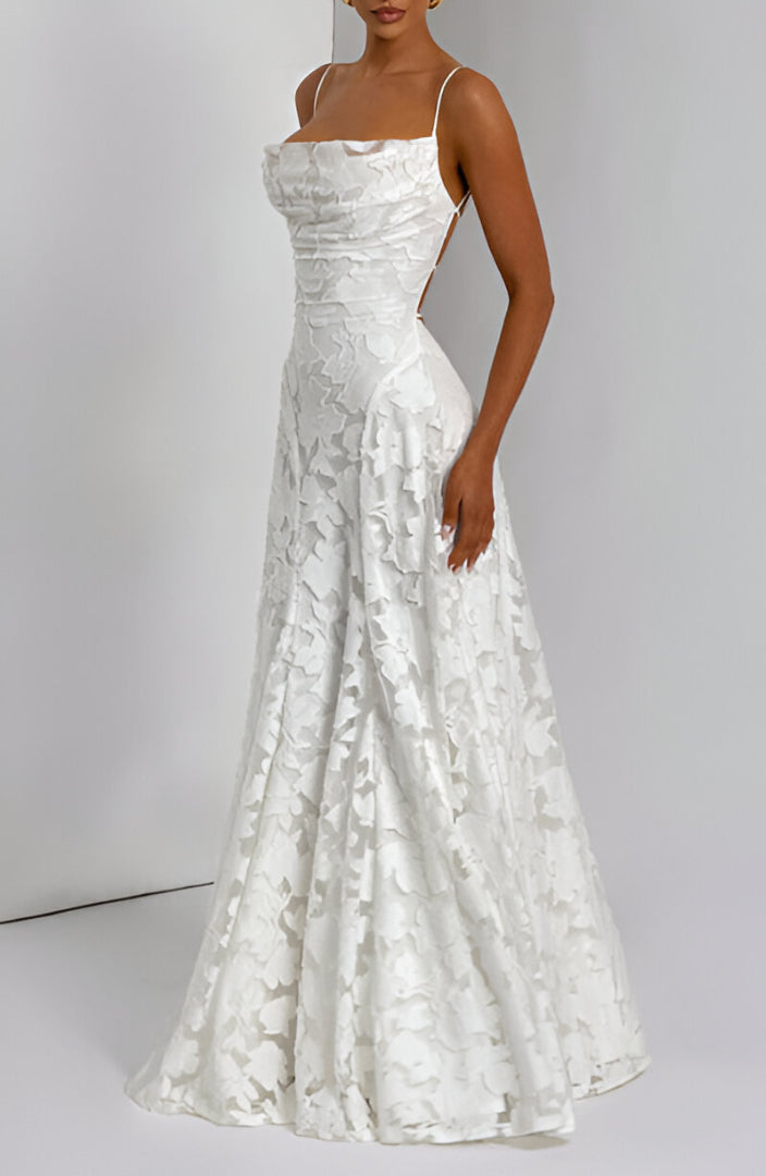 Corsagenkleid Damen | 3D Blütenapplikationen & Romantisches A-Linien-Design