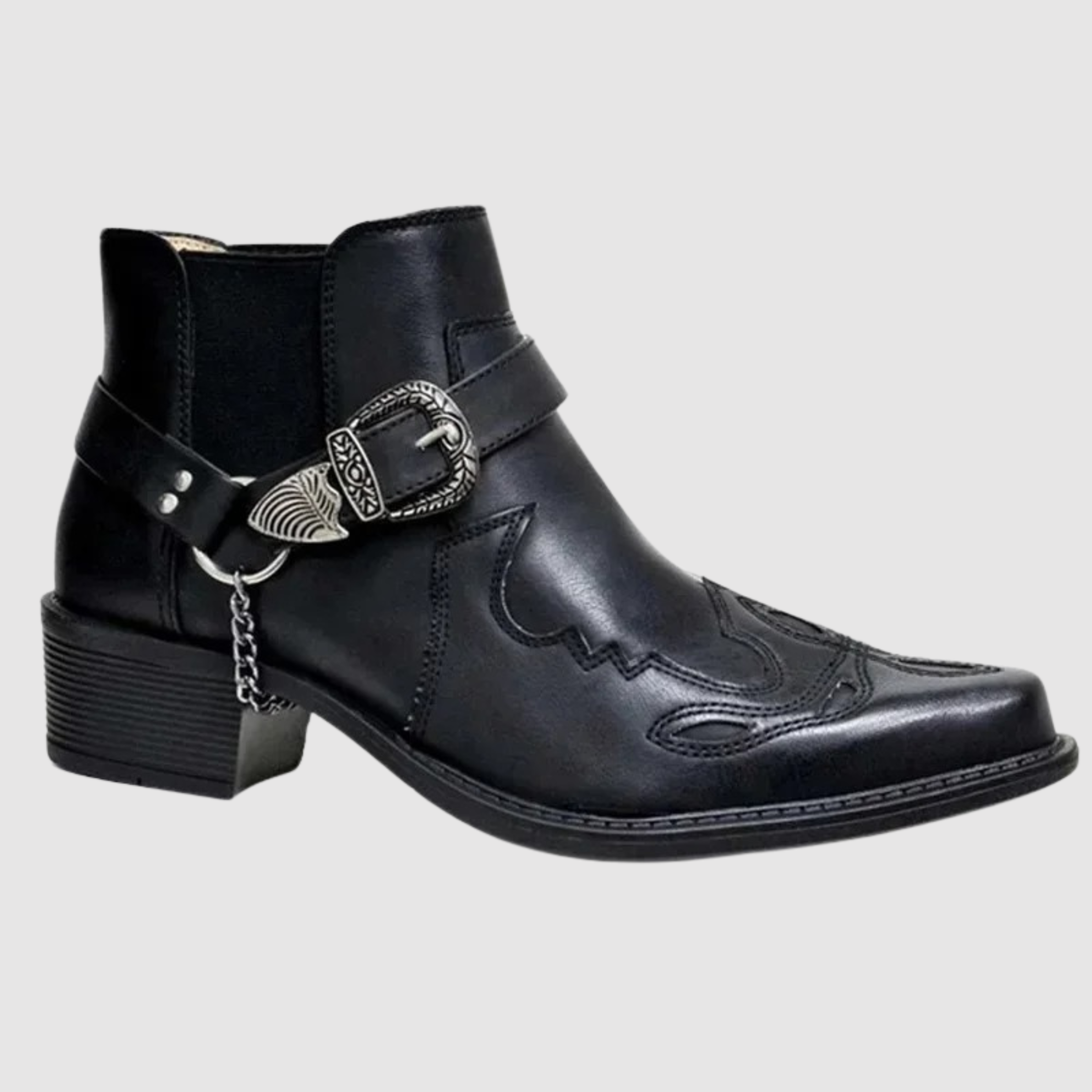 Cowboystiefel Herren | Kettenschnalle & Schneller Reißverschluss
