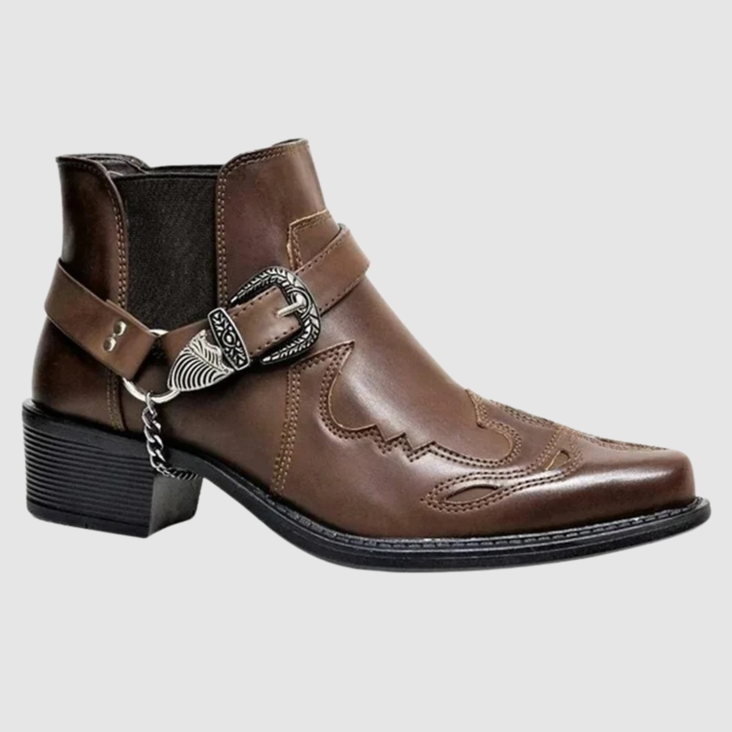 Cowboystiefel Herren | Kettenschnalle & Schneller Reißverschluss