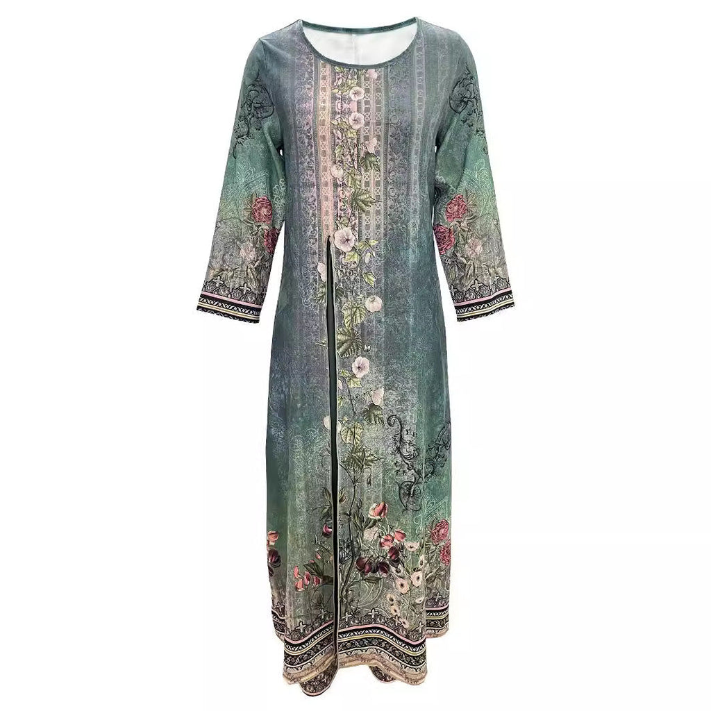 Weites Jumpsuit Set mit Rundhalsausschnitt und Langer Offener Tunika