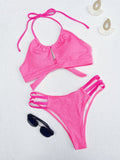 Damen Bikini Set | Neckholder mit Keyhole-Cut-Out & Dreifach-Hüftträgern
