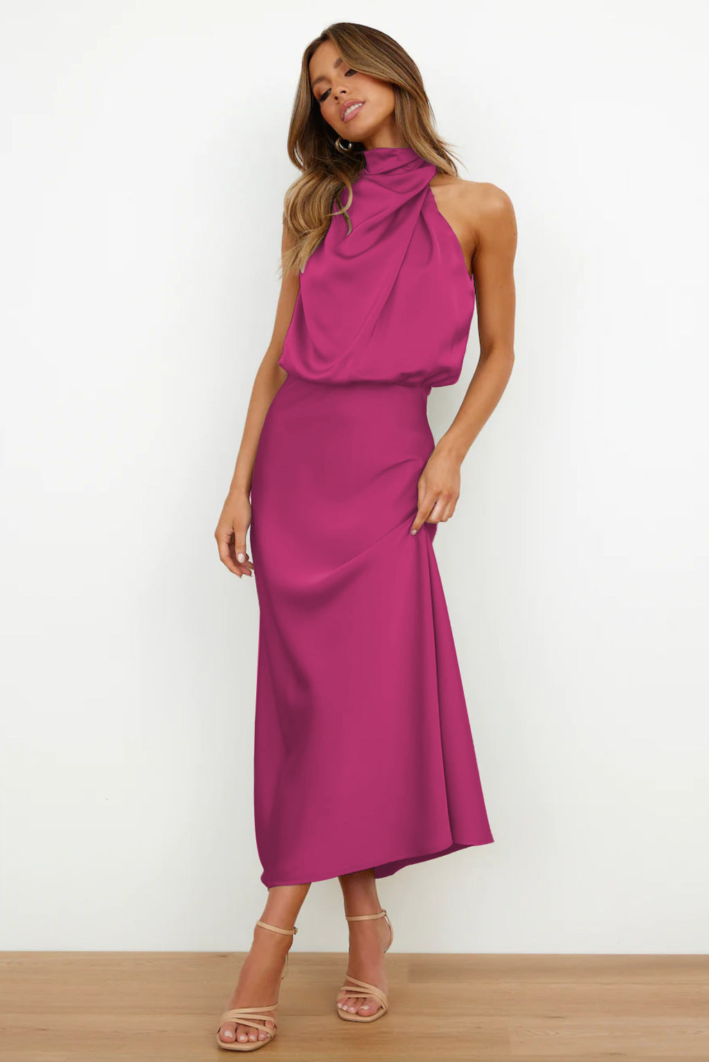 Damen Elegante Halter Midi Kleid - Lily