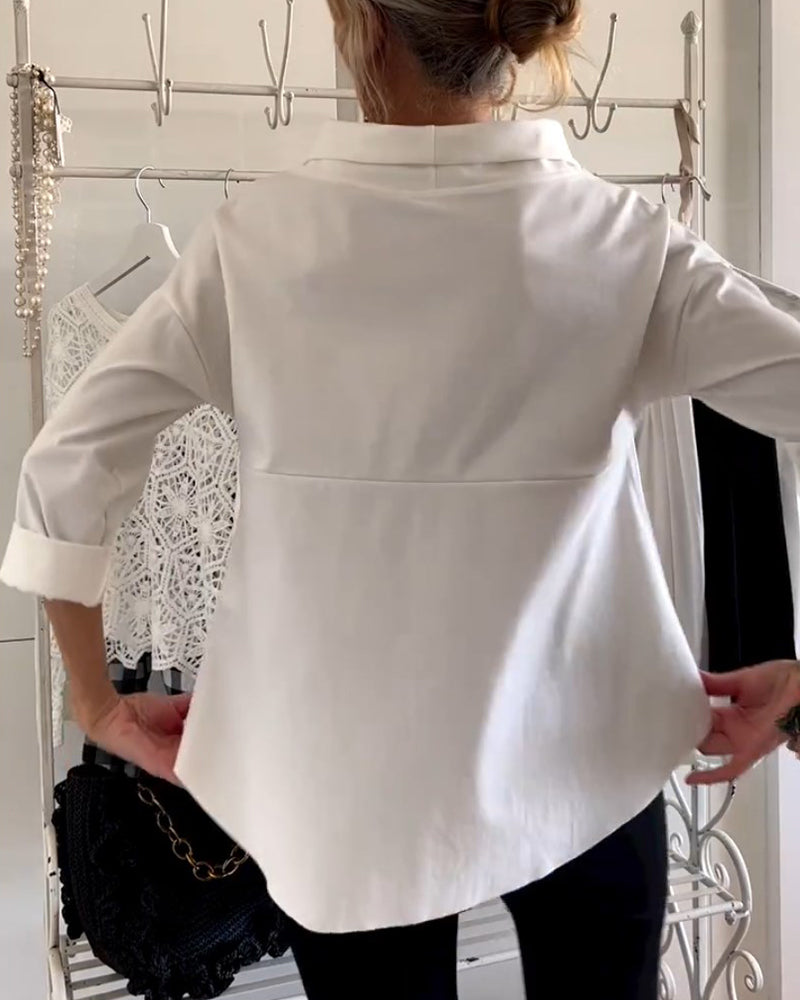 Damen Oberteil Shirt | U-Boot-Kragen & Lockerer Schnitt