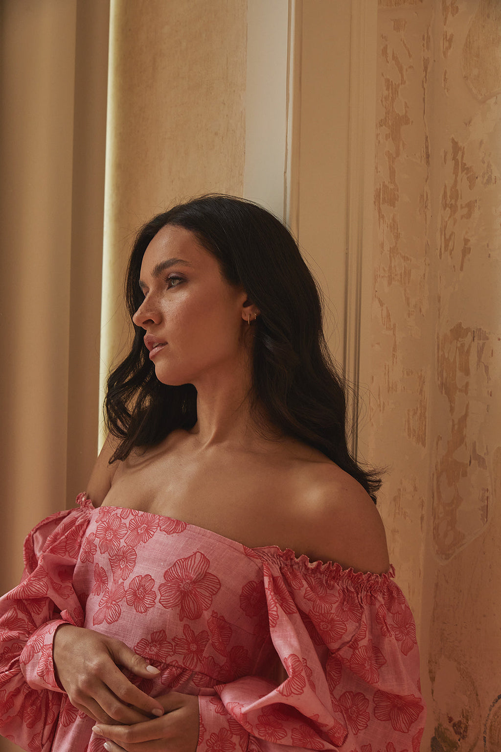 Damen Pink Off-Shoulder Mini Kleid - Abigail