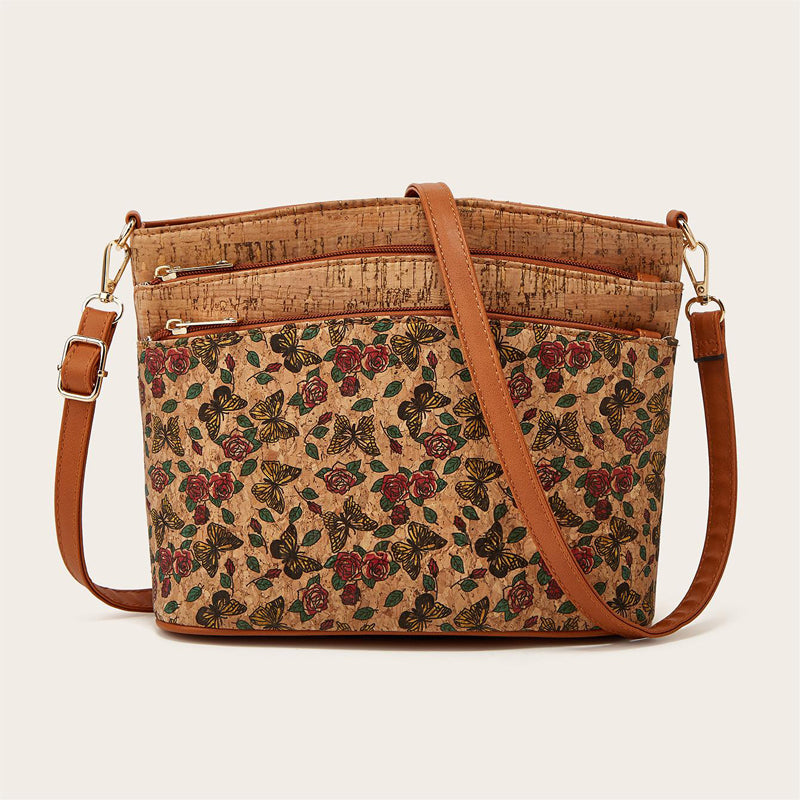 Damen-Schultertasche im Ethno-Stil aus PU-Leder