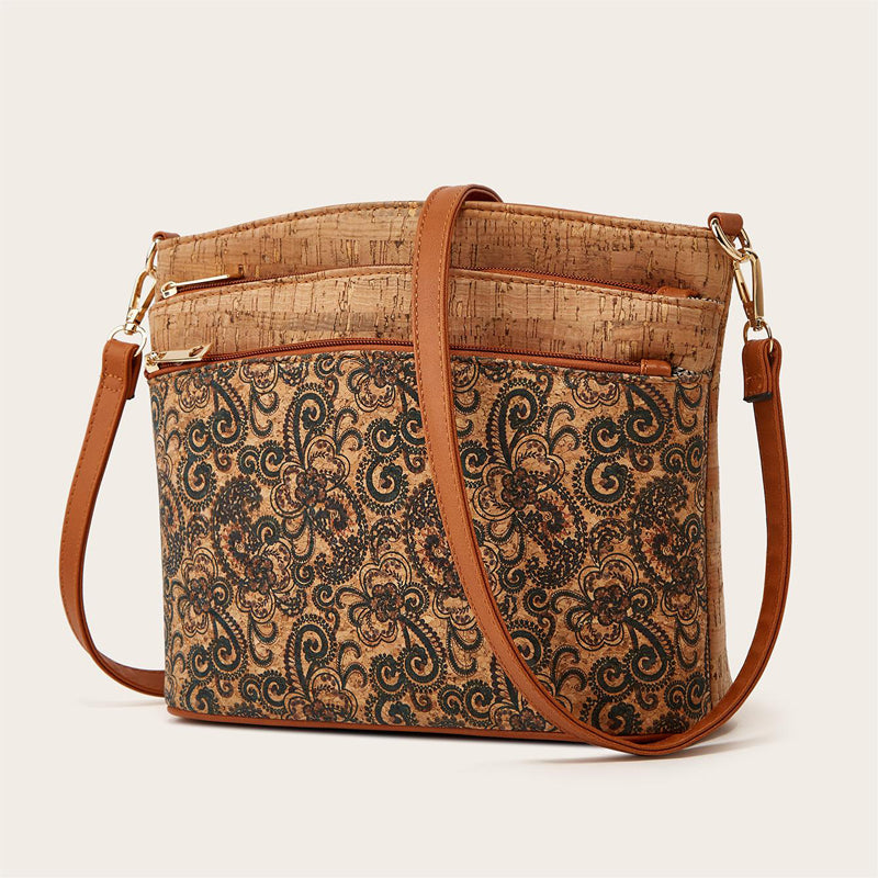 Damen-Schultertasche im Ethno-Stil aus PU-Leder