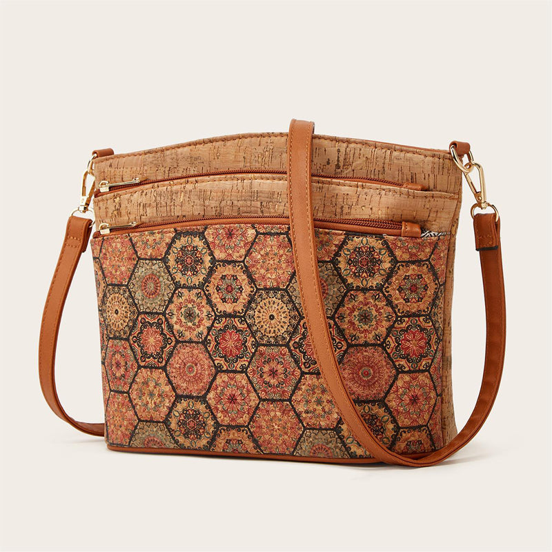 Damen-Schultertasche im Ethno-Stil aus PU-Leder