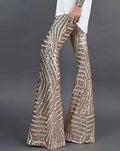 Damen Ausgestellte Paillettenhose Festlich Polyester Glänzend