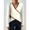 Damen Business Casual V-Ausschnitt Bluse