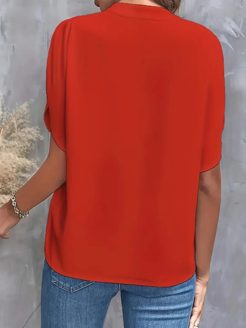 Damen V-ausschnitt Sommer Bluse