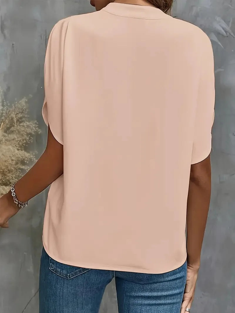 Damen V-ausschnitt Sommer Bluse