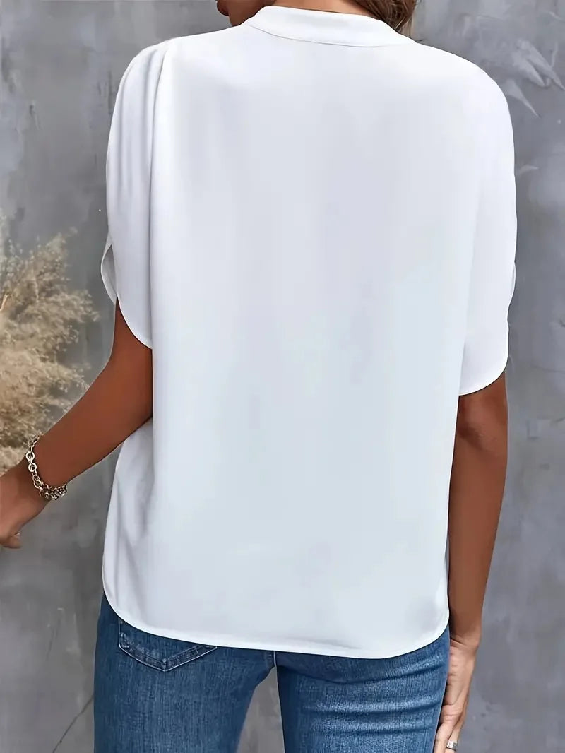 Damen V-ausschnitt Sommer Bluse