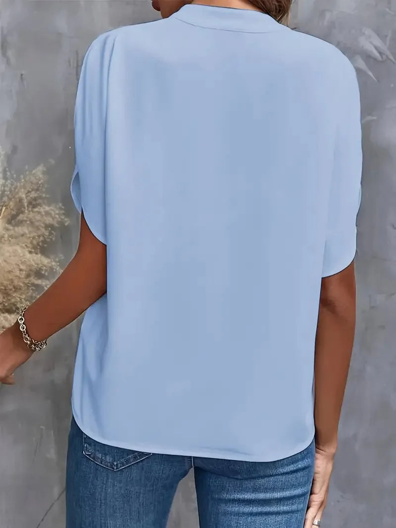 Damen V-ausschnitt Sommer Bluse