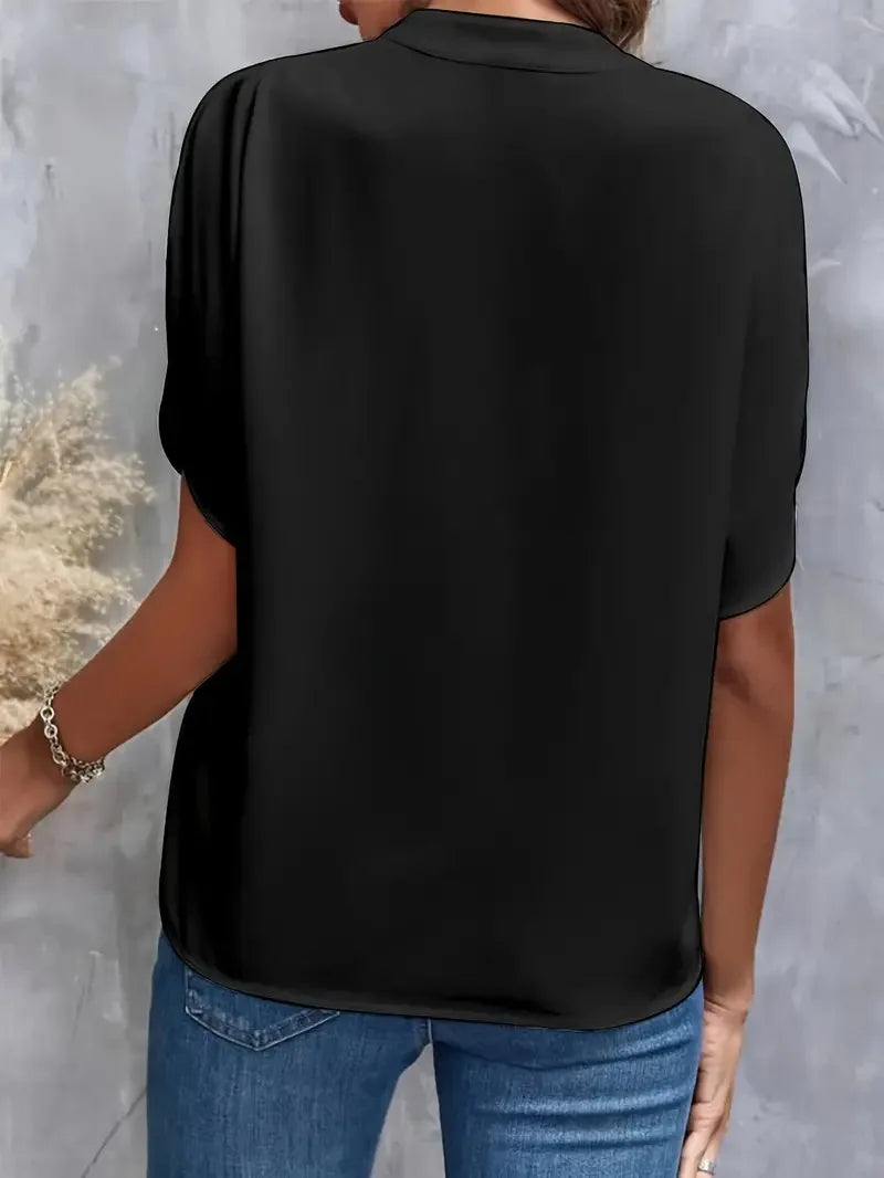 Damen V-ausschnitt Sommer Bluse