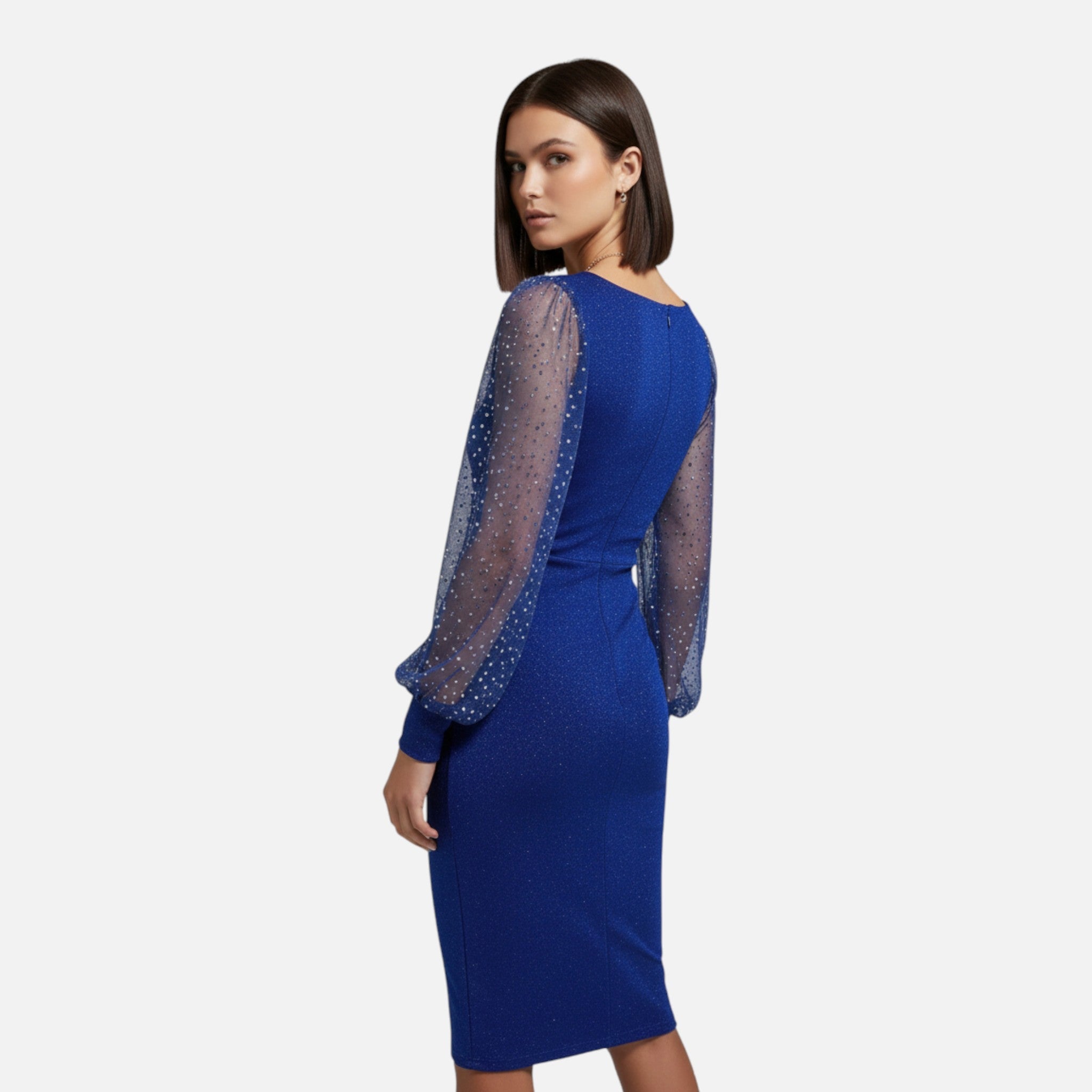 Damen Bodycon Kleid V-Ausschnitt Pailletten für Festliche Anlässe