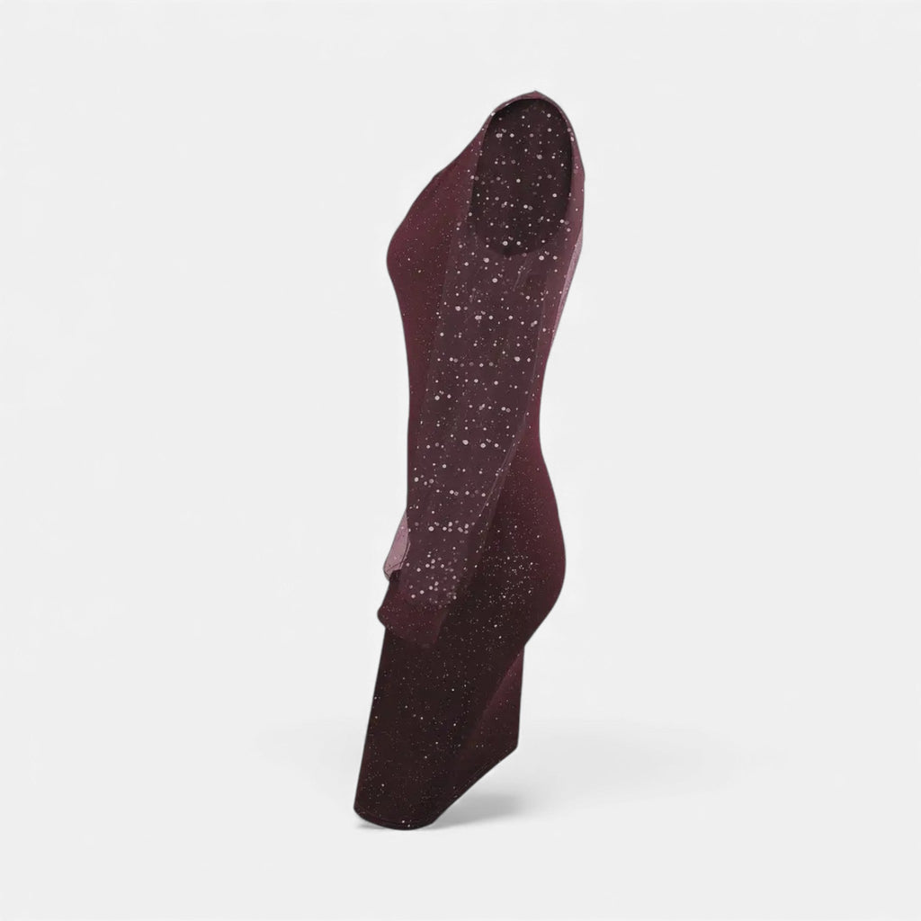 Damen Bodycon Kleid V-Ausschnitt Pailletten für Festliche Anlässe