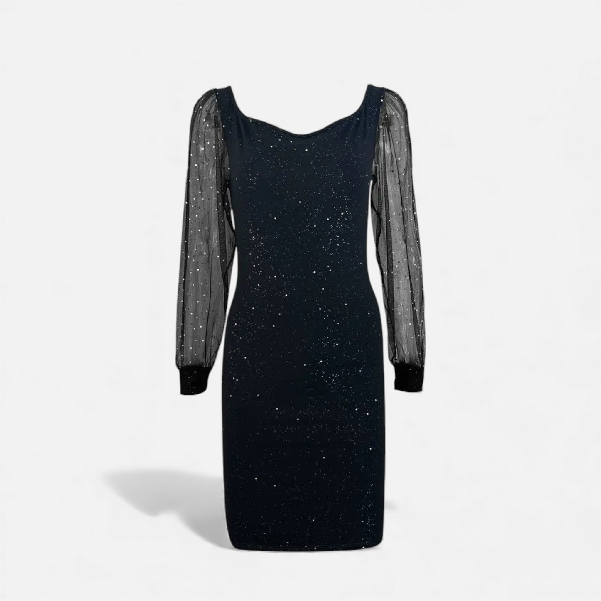 Damen Bodycon Kleid V-Ausschnitt Pailletten für Festliche Anlässe