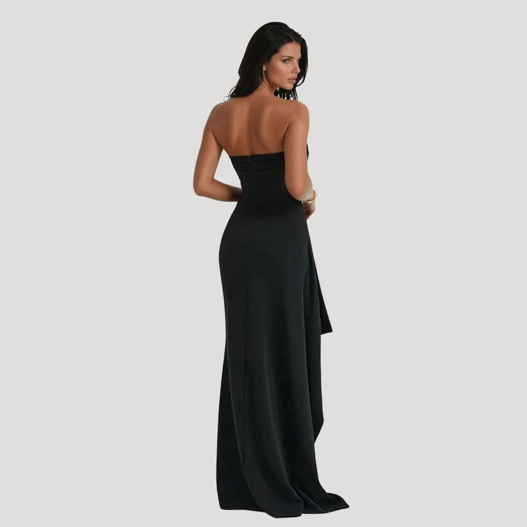 Damen Hochzeitsgast Maxikleid im trägerlosen Design