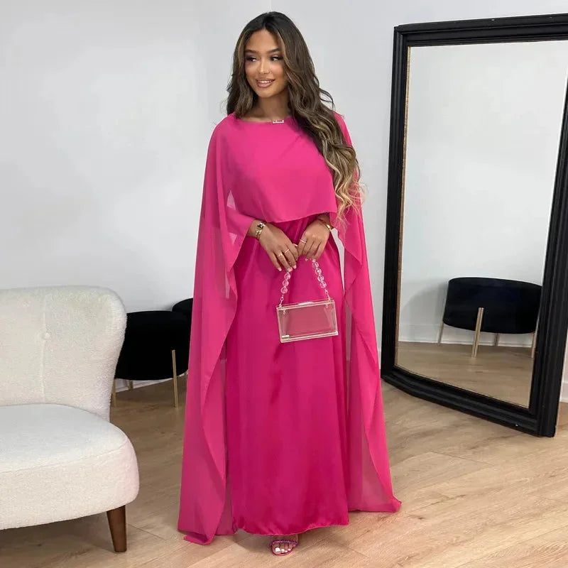 Damen Hochzeitsgast Maxikleid mit Cape