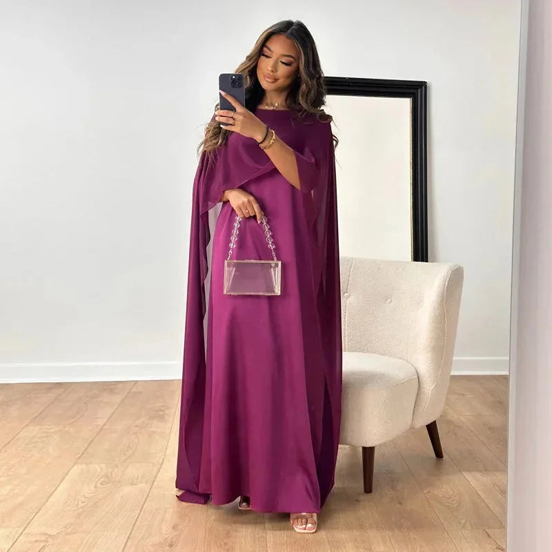 Damen Hochzeitsgast Maxikleid mit Cape