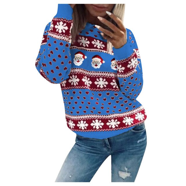 Damen Festlicher Weihnachtspullover Warm Hochwertiges Material