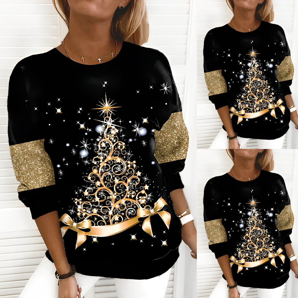 Damen Festlicher Weihnachtspullover Warmes Material