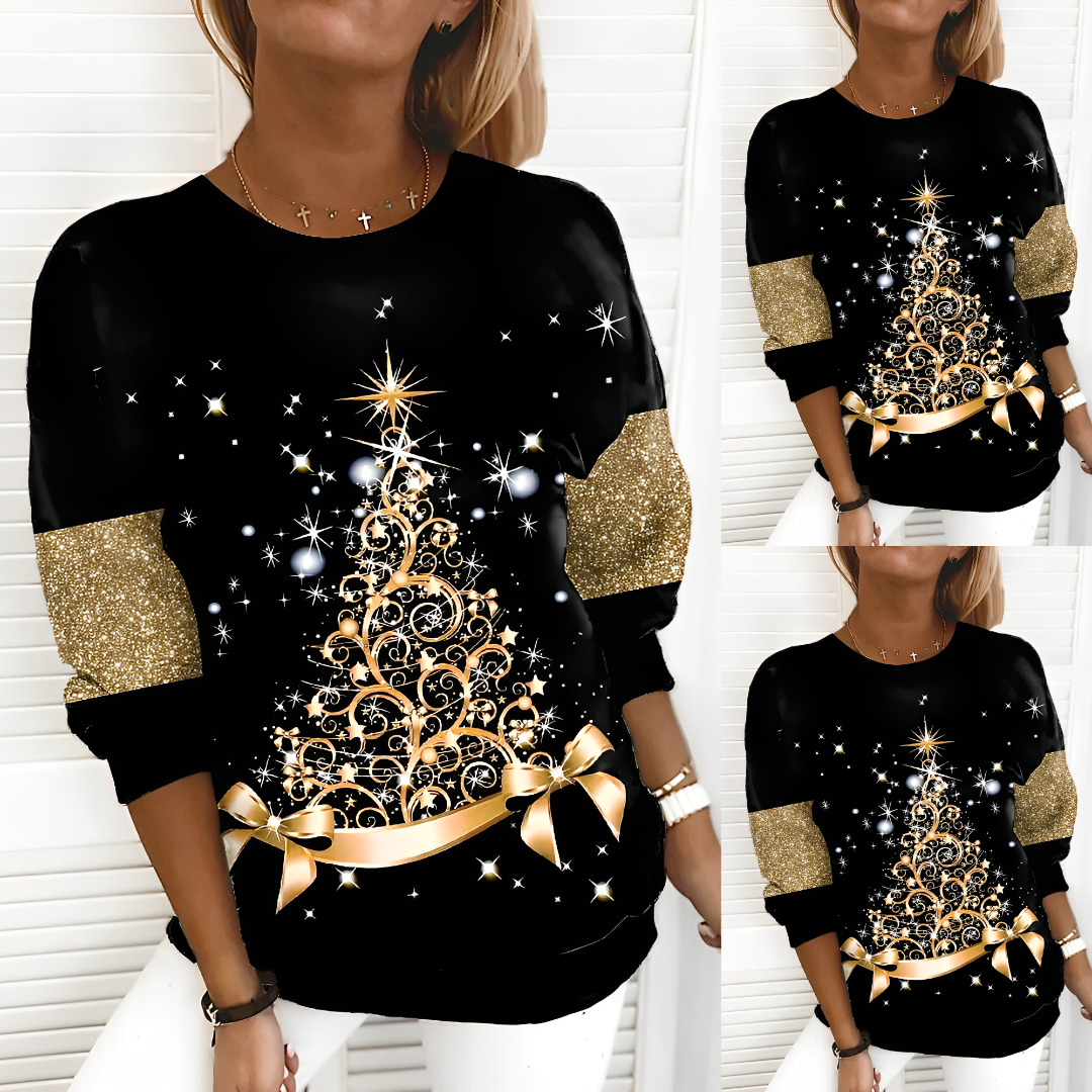 Damen Festlicher Weihnachtspullover Warmes Material
