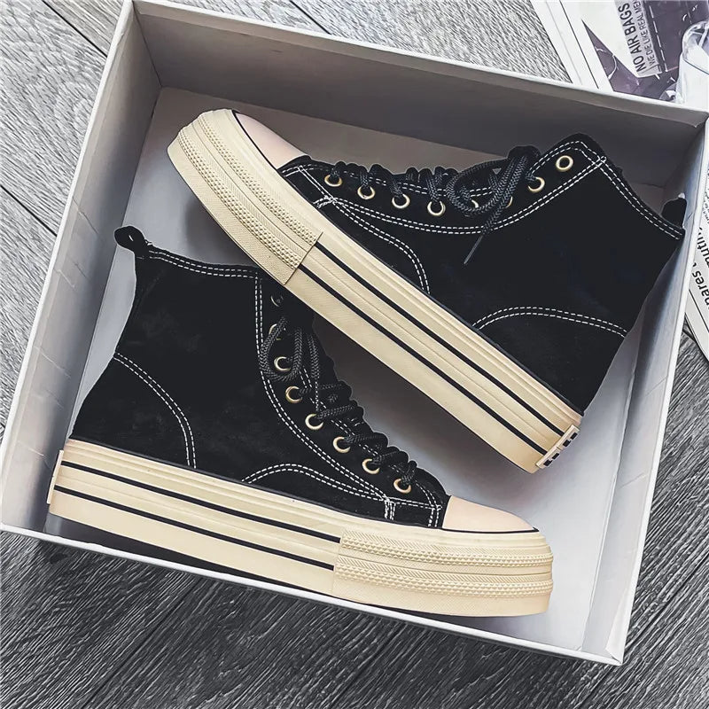 Damen High-Top Sneaker mit Plateau im modernen Stil