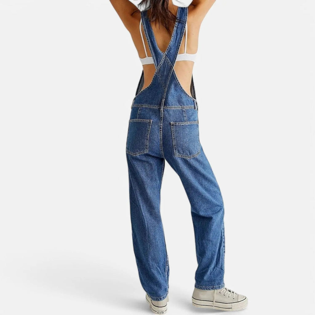 Damen Vintage Jeans Sommer Jumpsuit
