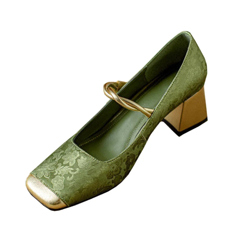 Damen Slip-On Absatz Mary Jane Pumps