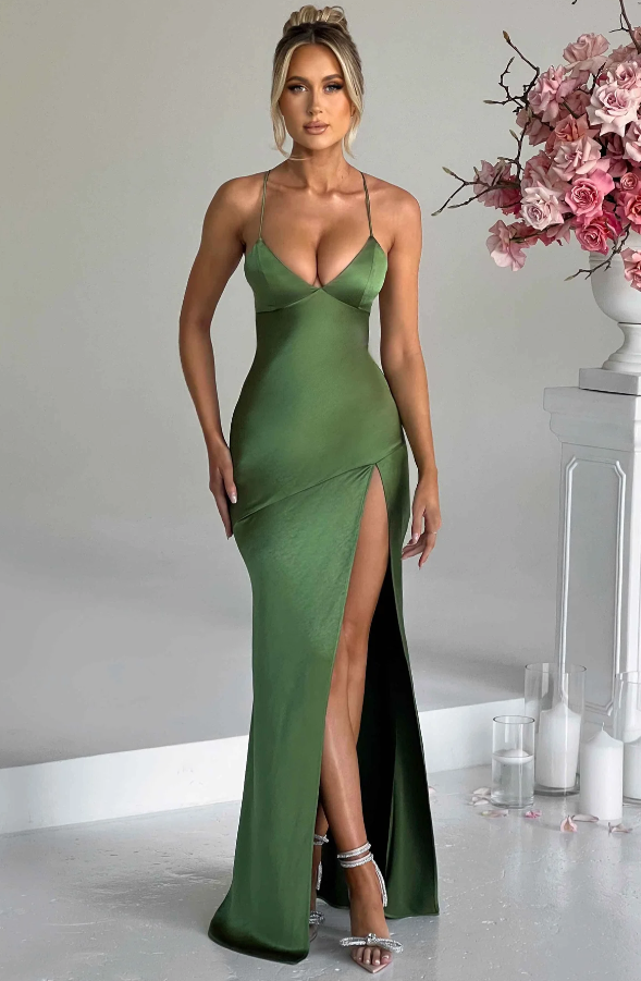 Damen Festliches Hochzeitsgast Maxikleid mit elegantem Schnitt