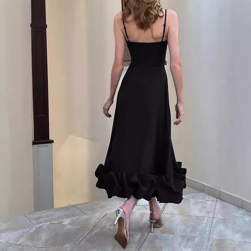 Damen Maxikleid mit schmalen Trägern für Hochzeitsgäste