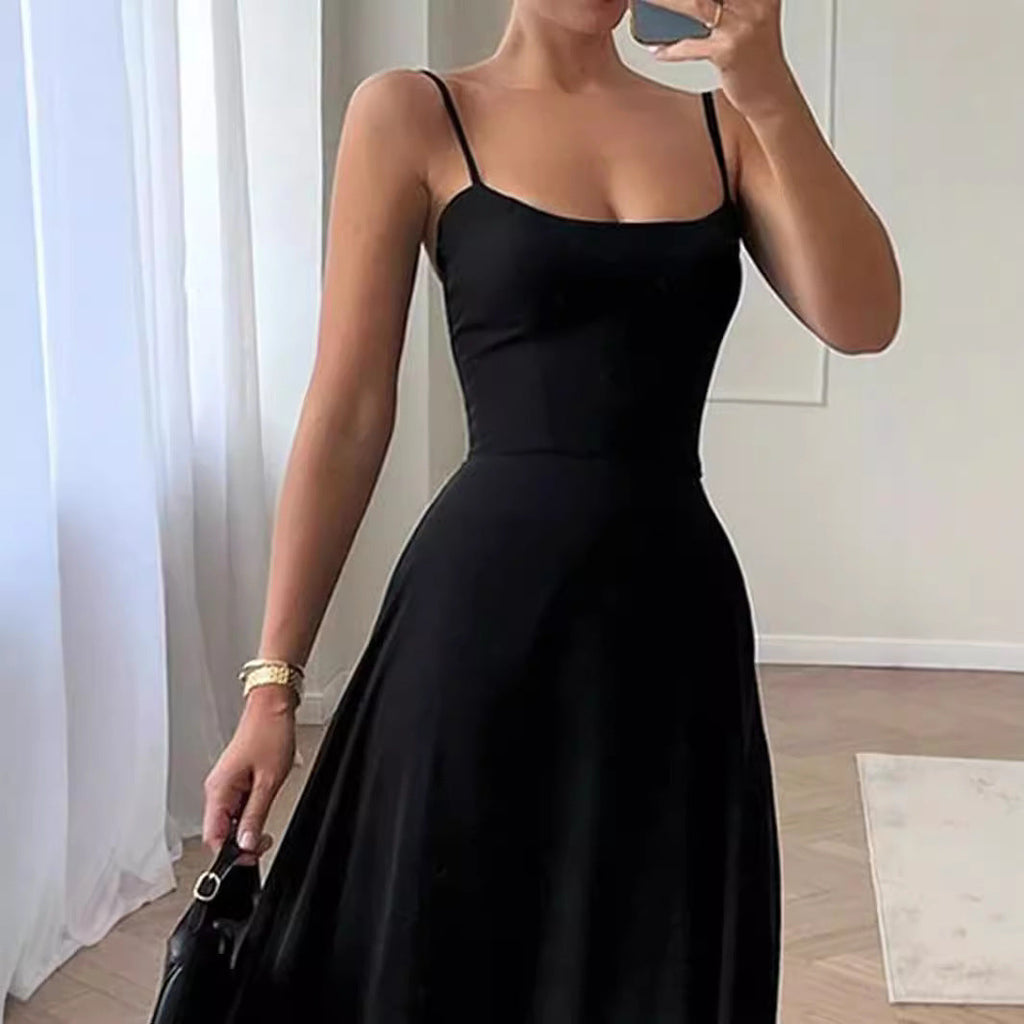 Damen Maxikleid mit schmalen Trägern für Hochzeitsgäste