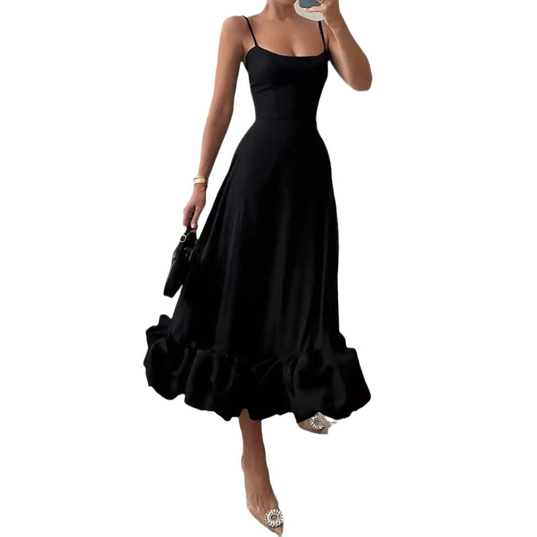 Damen Maxikleid mit schmalen Trägern für Hochzeitsgäste