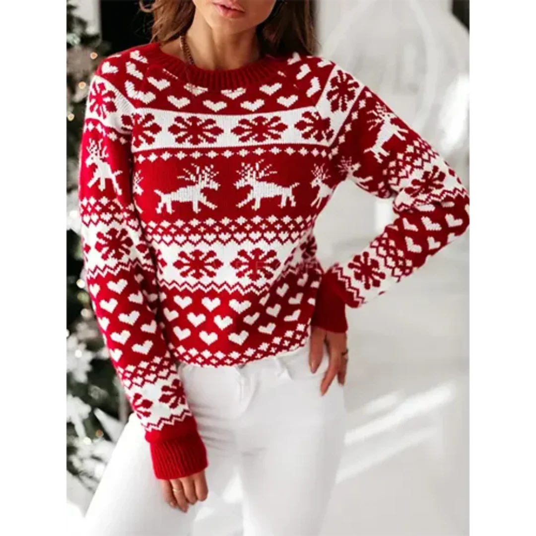 Damen Pullover Gemütlich Warm Strick für Wintertage