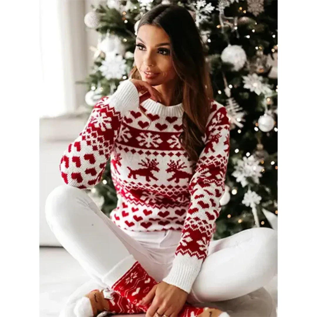Damen Pullover Gemütlich Warm Strick für Wintertage