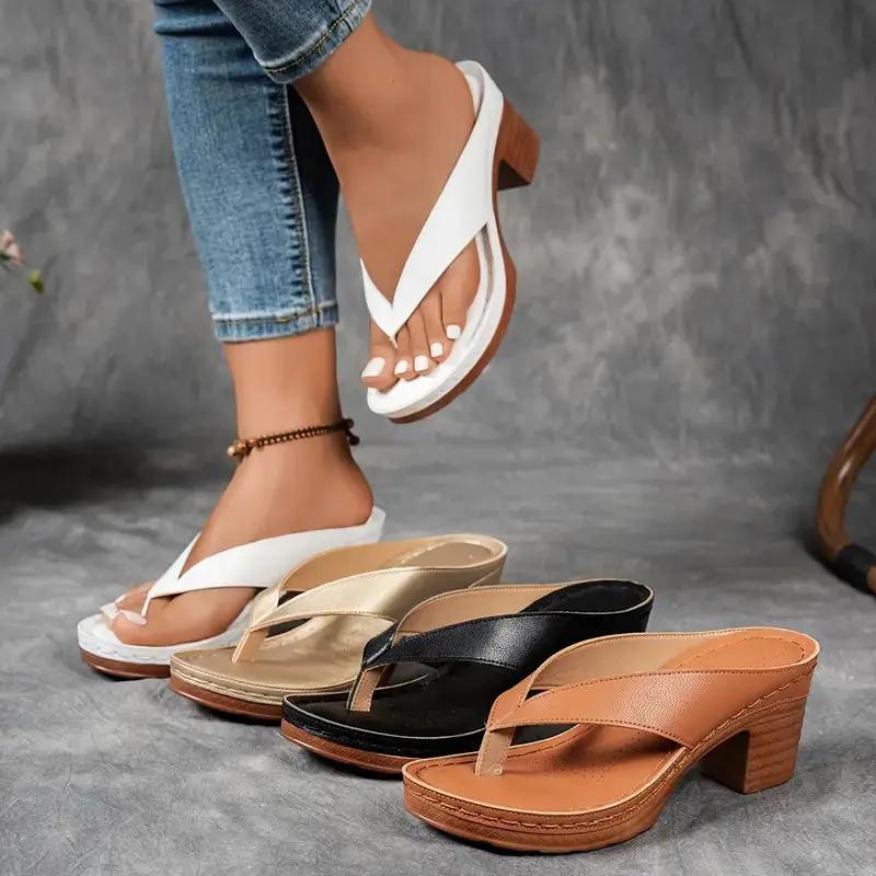 Damen Orthopädische Plateau Sandalen mit Absatz