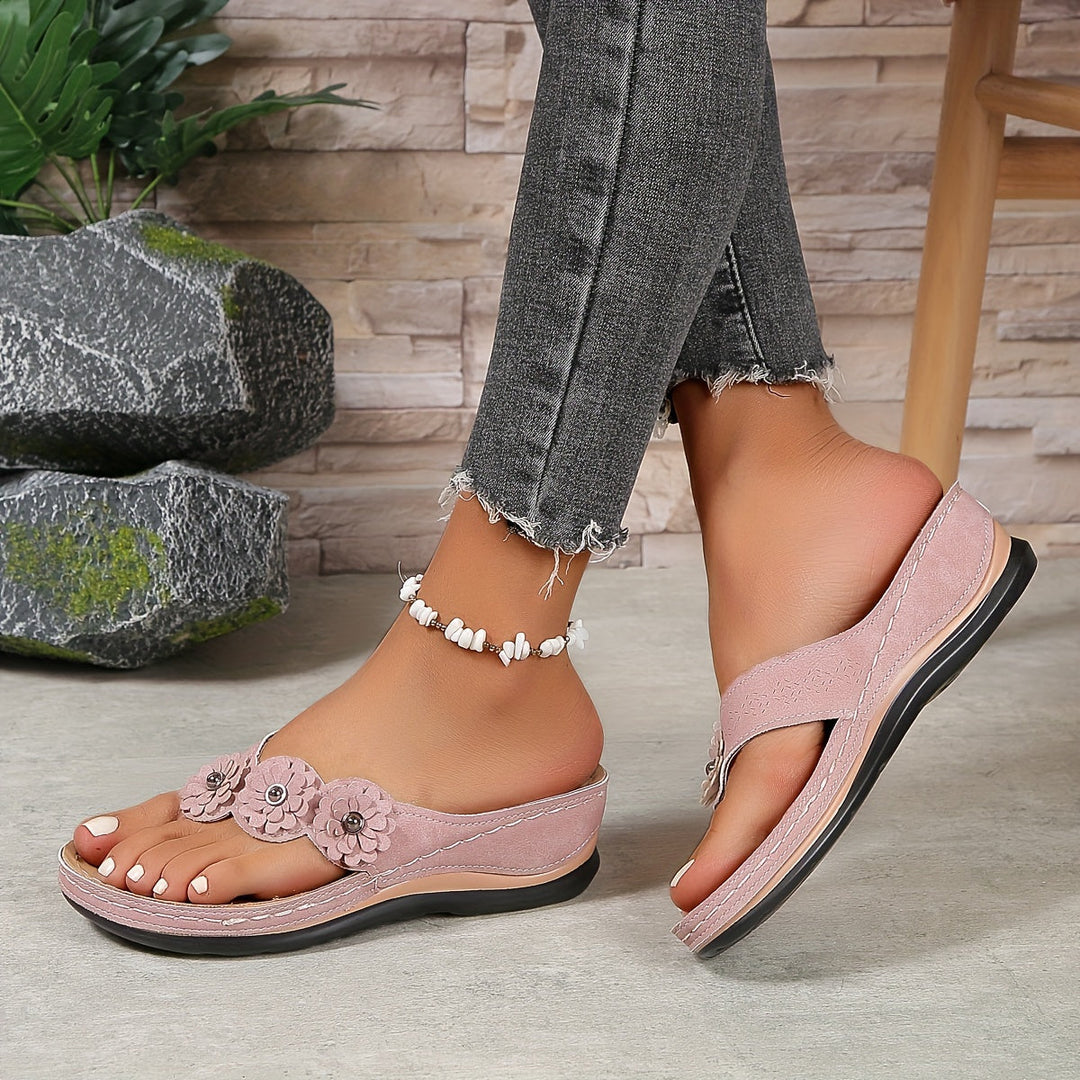 Damen Sommer Plateau Slip-on Sandalen