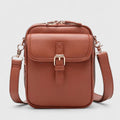 Damen Schultertasche mit Druckknopf und mehreren Fächern