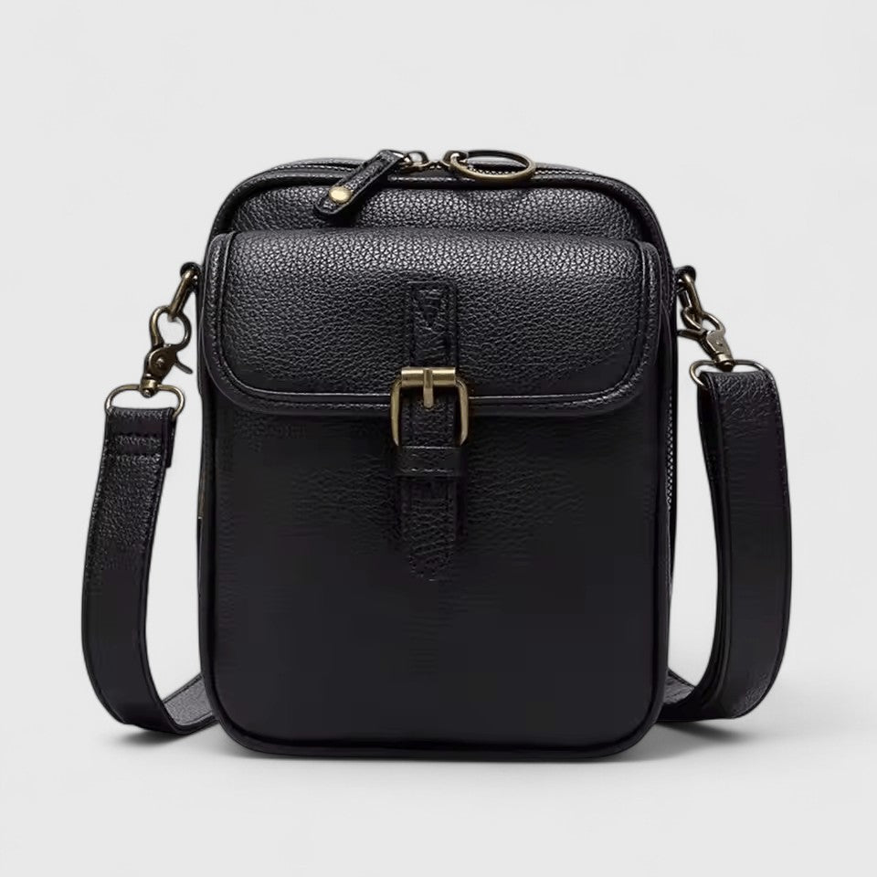 Damen Schultertasche mit Druckknopf und mehreren Fächern