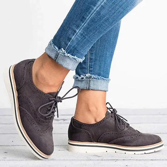 Damen Elegant Sommer Sneaker im Brogue-Stil