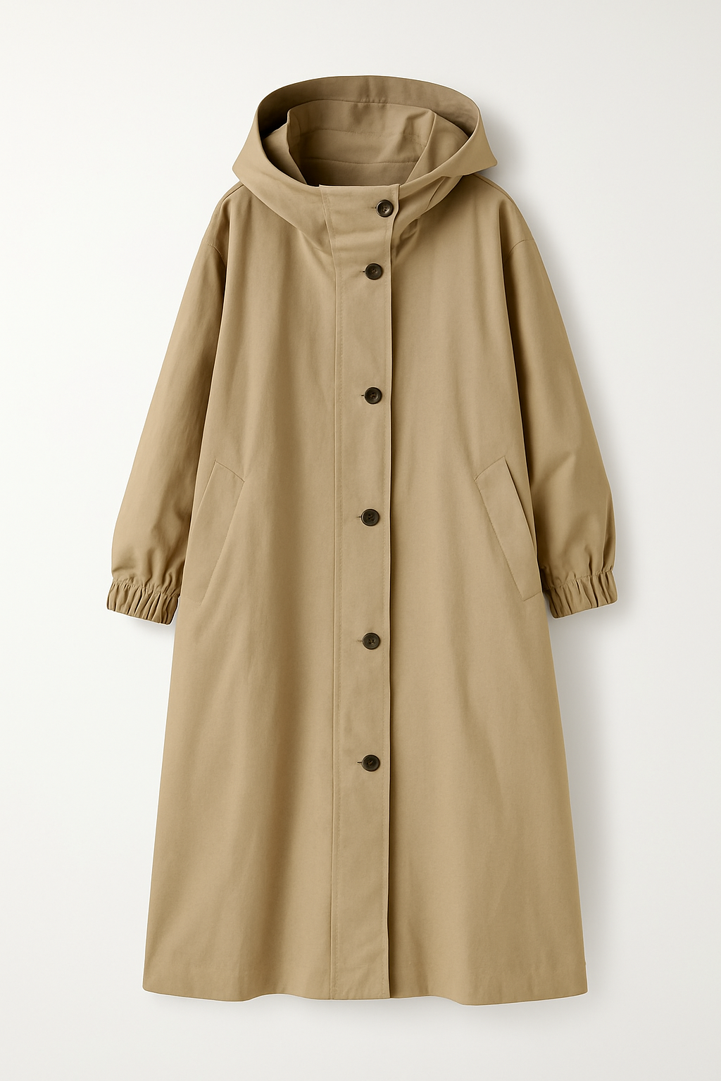 Lange Regen Jacke für Damen für die Übergangszeit mit Kapuze