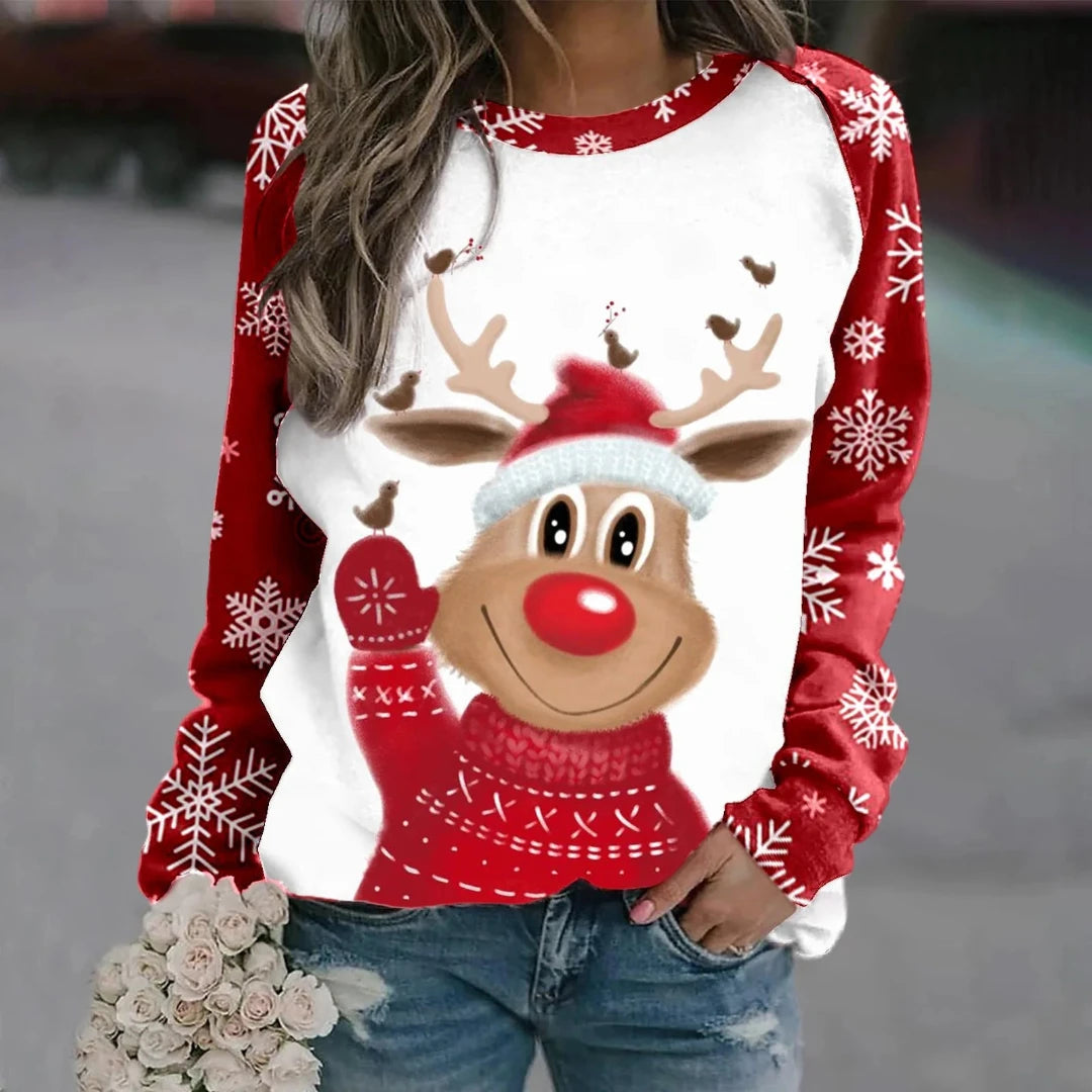 Damen Weihnachtspullover Gemütlich Warm Weiches Mischgewebe