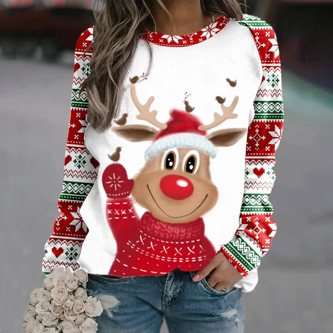 Damen Weihnachtspullover Gemütlich Warm Weiches Mischgewebe