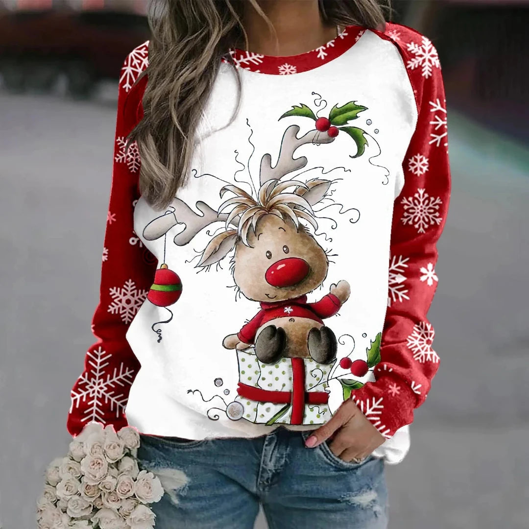 Damen Weihnachtspullover Gemütlich Warm Weiches Mischgewebe