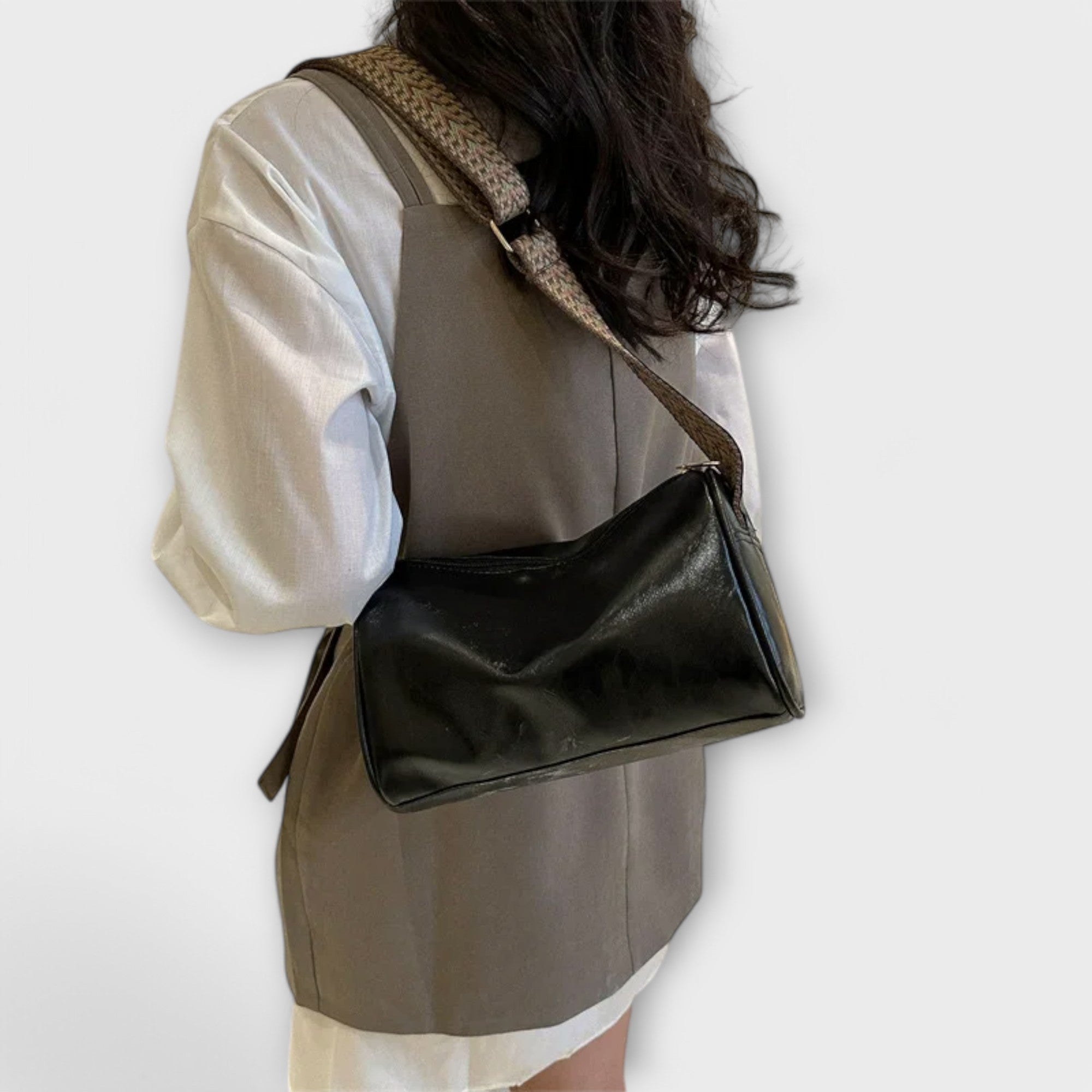 Damen Zeitlose Schultertasche im Business-Stil mit Magnetverschluss