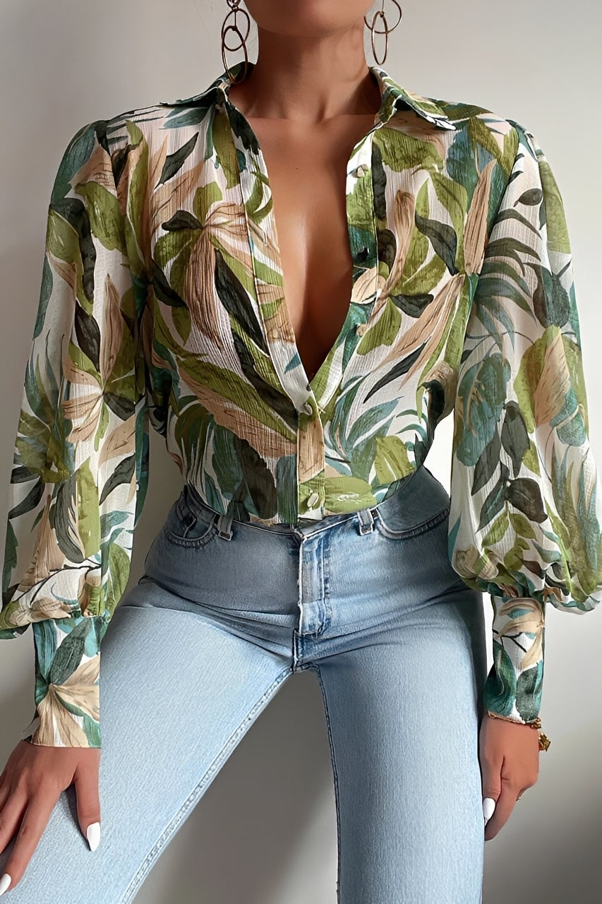 Damenbluse | Laternenärmel & Statement-Look