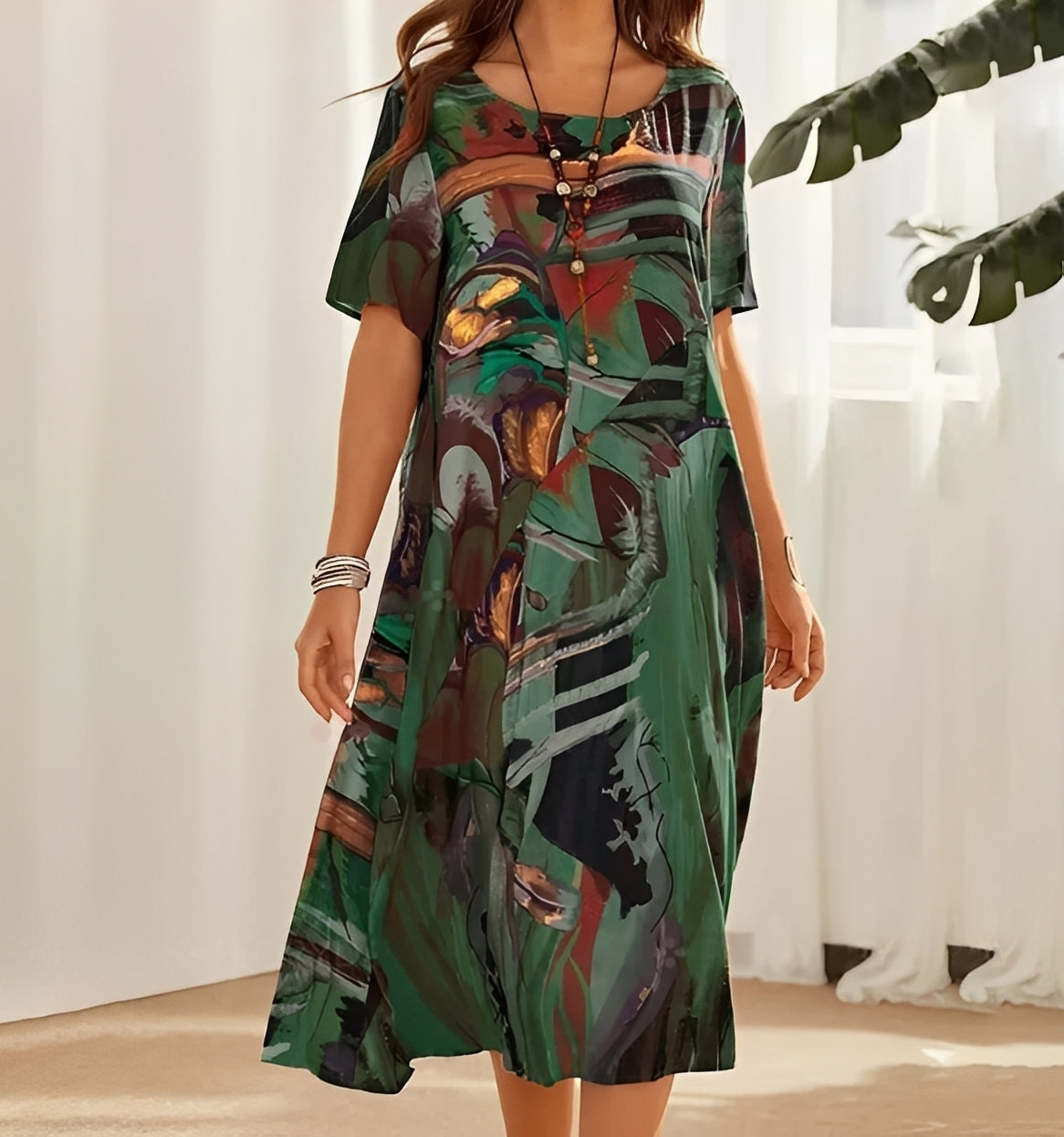 Damenkleid Damen | Lockerer Schnitt & Statement-Print
